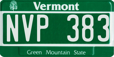 VT license plate NVP383