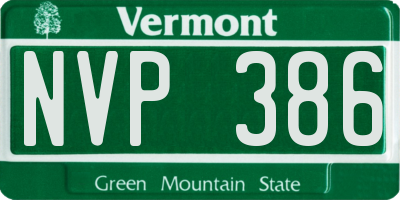 VT license plate NVP386