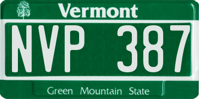 VT license plate NVP387