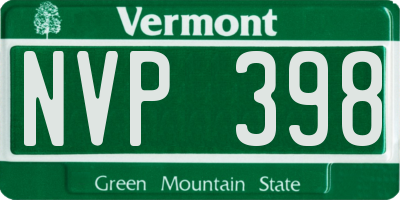 VT license plate NVP398