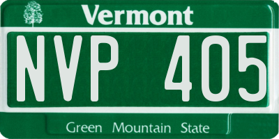 VT license plate NVP405