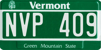 VT license plate NVP409
