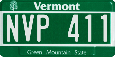 VT license plate NVP411