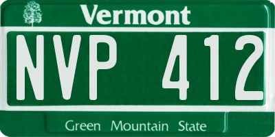 VT license plate NVP412