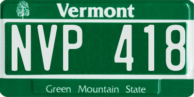 VT license plate NVP418
