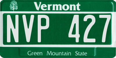 VT license plate NVP427