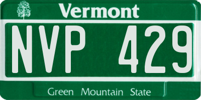 VT license plate NVP429