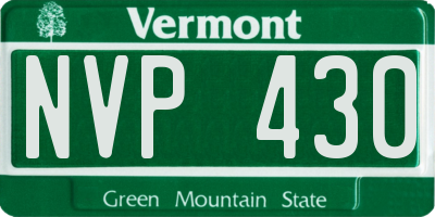 VT license plate NVP430