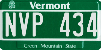 VT license plate NVP434