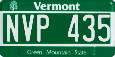 VT license plate NVP435