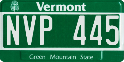 VT license plate NVP445