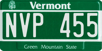 VT license plate NVP455