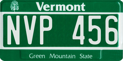 VT license plate NVP456