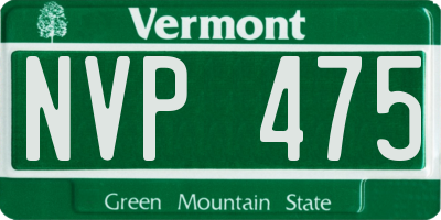 VT license plate NVP475