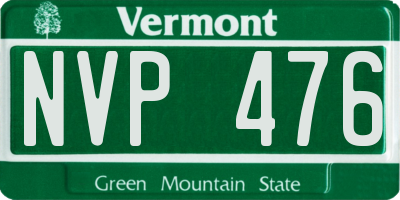 VT license plate NVP476