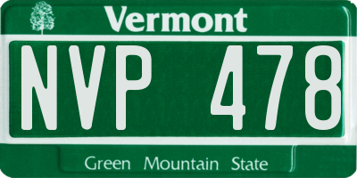 VT license plate NVP478