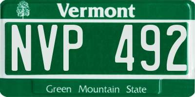 VT license plate NVP492
