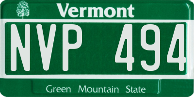 VT license plate NVP494