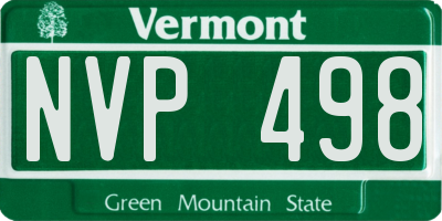 VT license plate NVP498