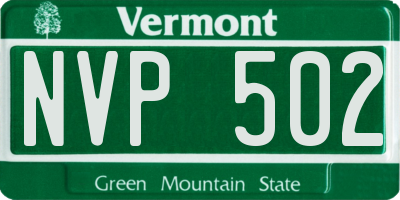 VT license plate NVP502