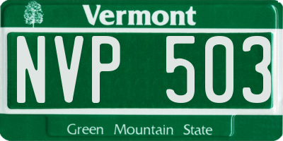 VT license plate NVP503