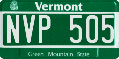 VT license plate NVP505