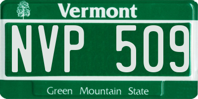 VT license plate NVP509