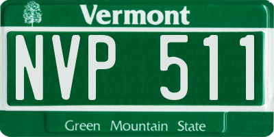 VT license plate NVP511