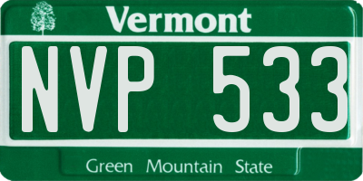 VT license plate NVP533