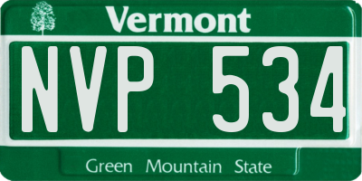 VT license plate NVP534