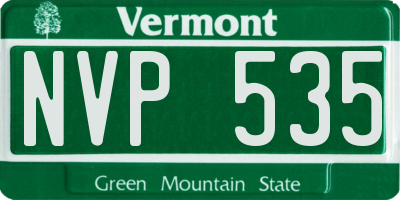 VT license plate NVP535