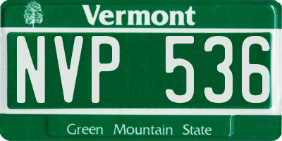 VT license plate NVP536