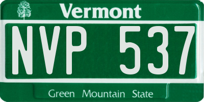 VT license plate NVP537
