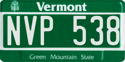 VT license plate NVP538