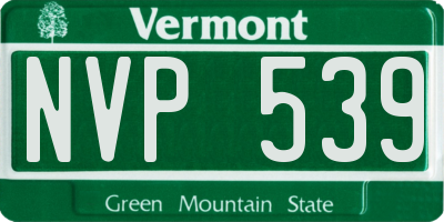 VT license plate NVP539