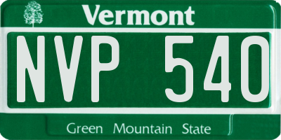 VT license plate NVP540