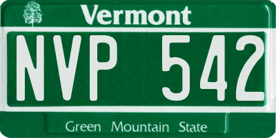 VT license plate NVP542