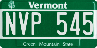 VT license plate NVP545