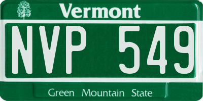 VT license plate NVP549