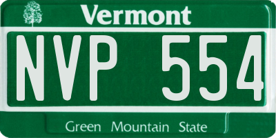 VT license plate NVP554