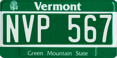 VT license plate NVP567