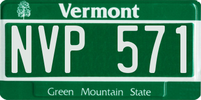 VT license plate NVP571