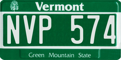 VT license plate NVP574