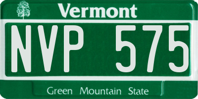 VT license plate NVP575