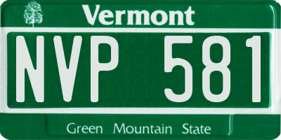 VT license plate NVP581
