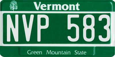 VT license plate NVP583