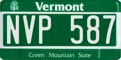 VT license plate NVP587