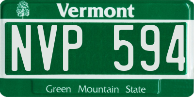 VT license plate NVP594