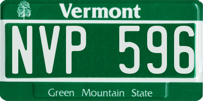 VT license plate NVP596