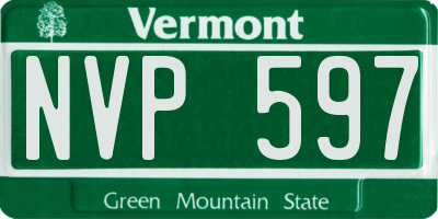 VT license plate NVP597